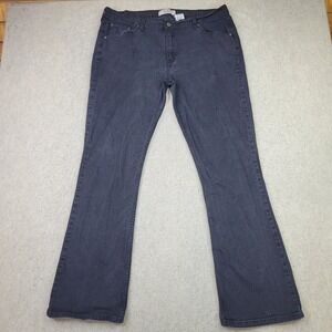 Vintage Levi Strauss Signature Stretch Bootcut Jeans Womens 18 Long Black‎ Faded